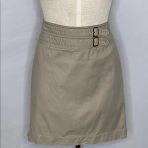 Elliott Lauren A Line Khaki Buckle Skirt - Size 6